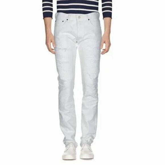 New Fabric Brand & Co Duff Men White Japanese Selvedge Slim Fit Jeans 32